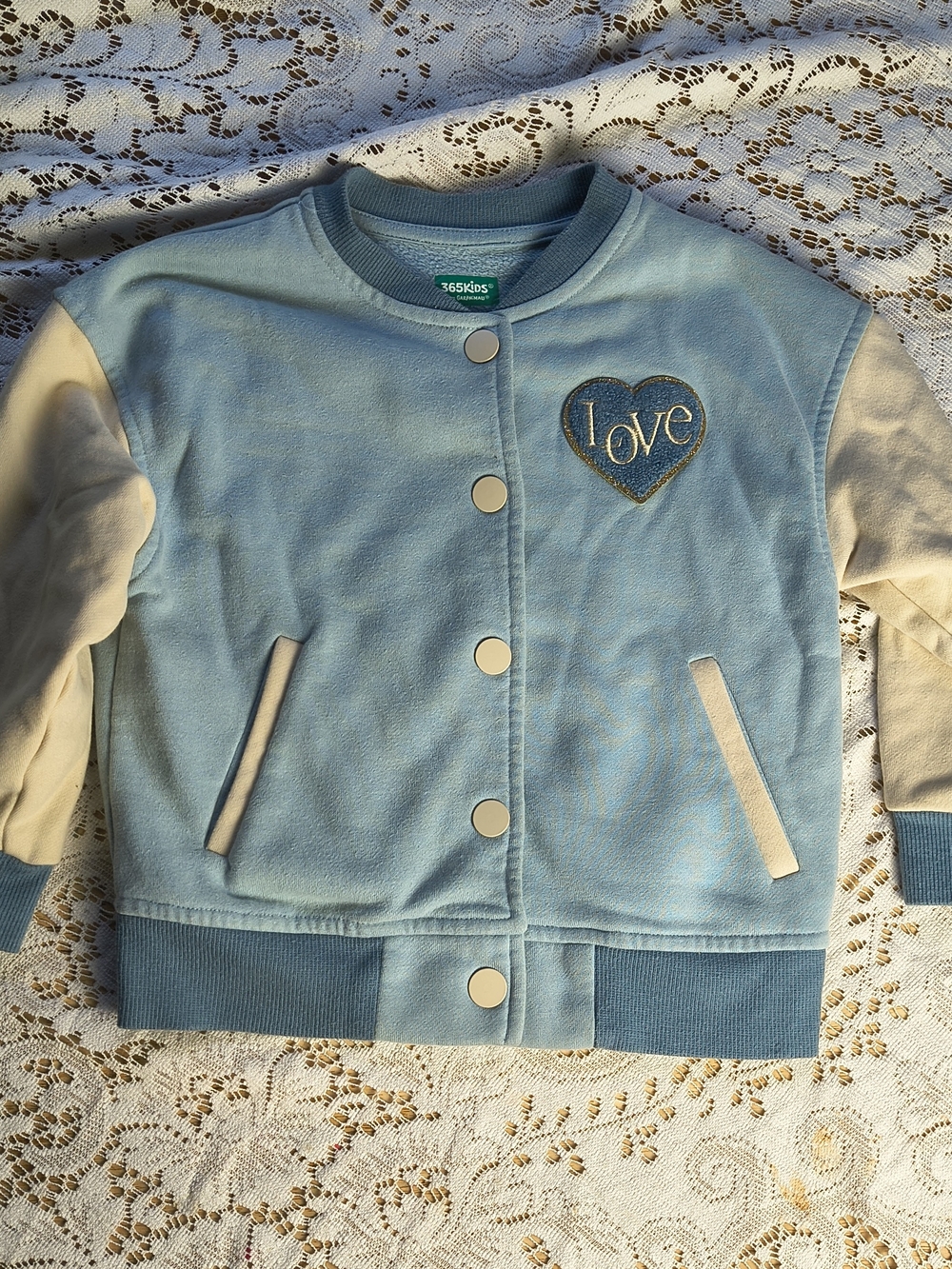 Light blue and white sweatshirt jacket size 4t